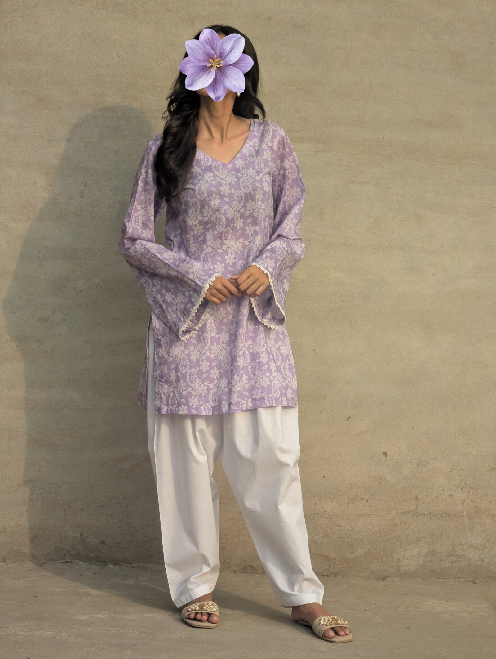 Lavender Printed Kurti - Image 5
