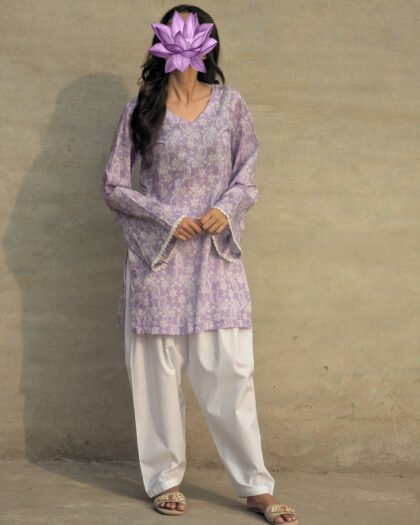 Lavender Printed Kurti