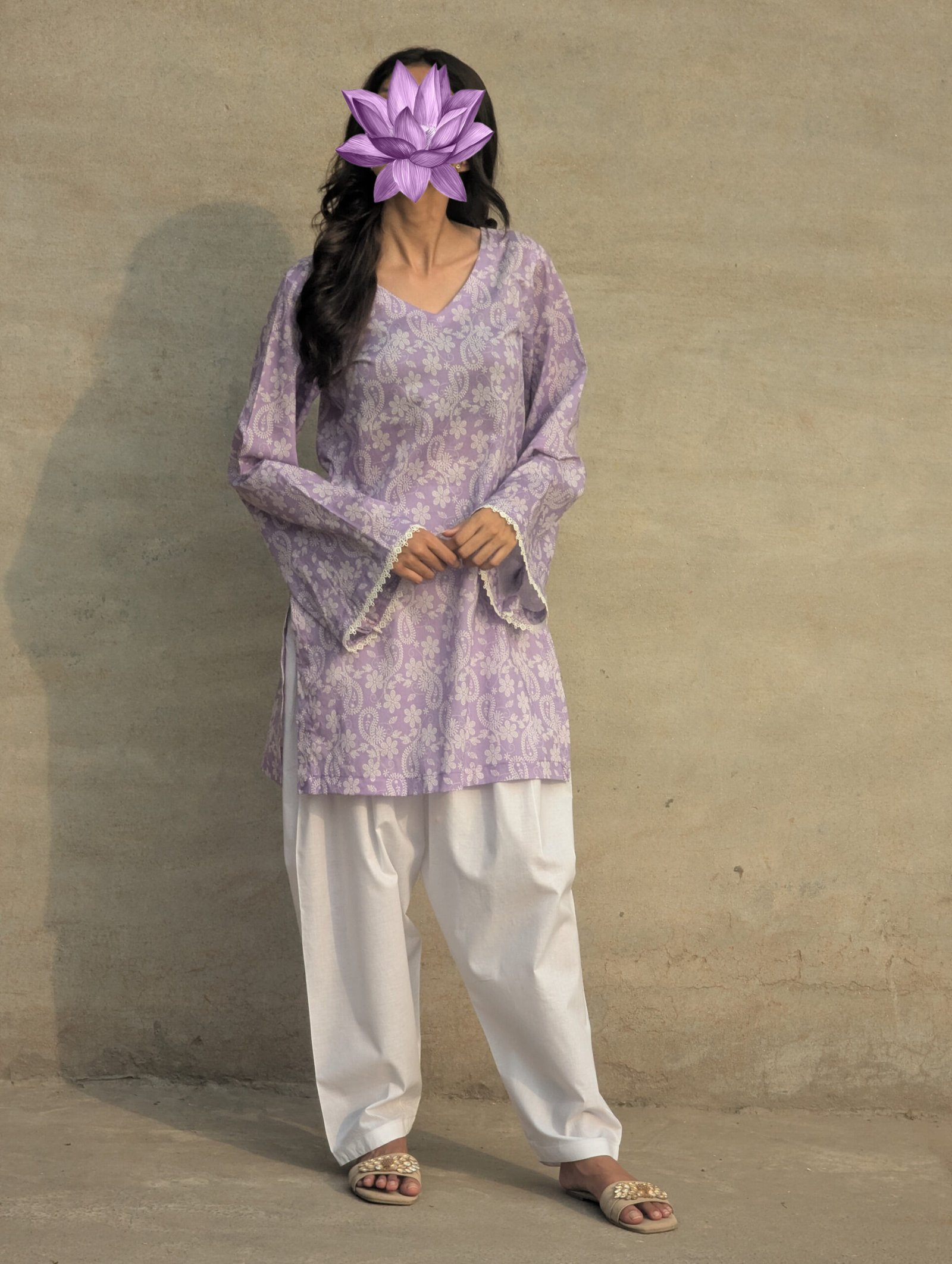 Lavender Printed Kurti