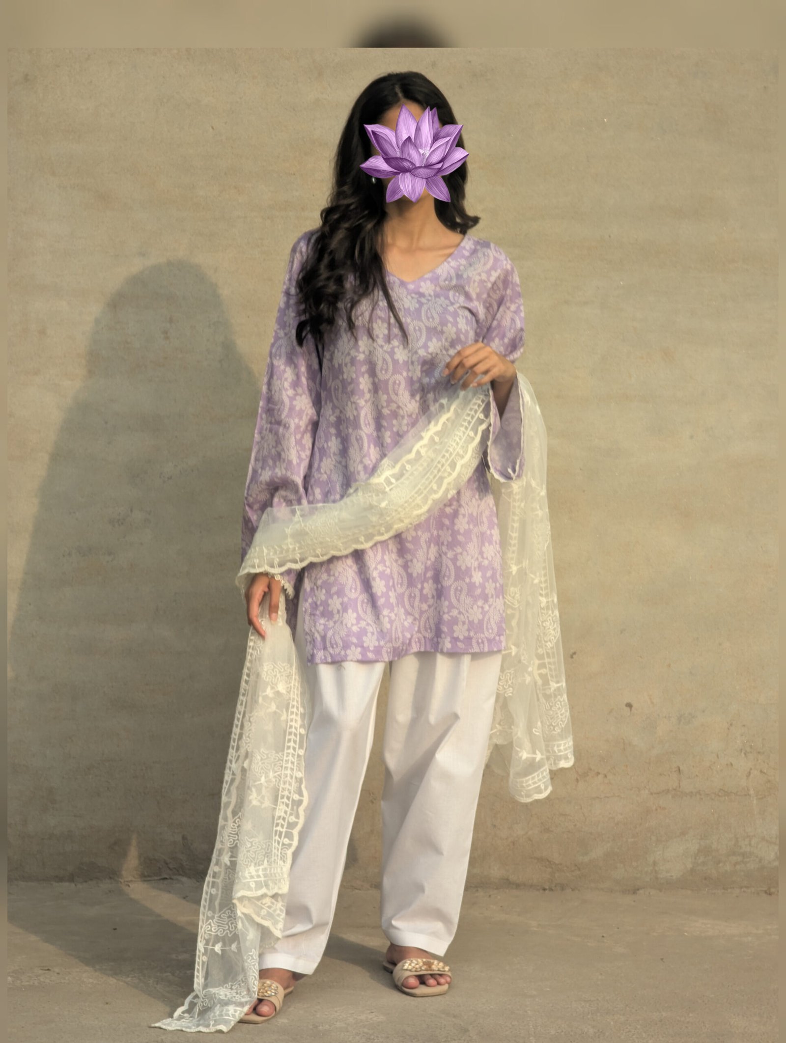 Lavender Printed Kurti - Image 6