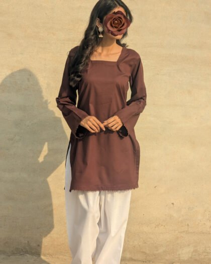 Brown Plain Kurti