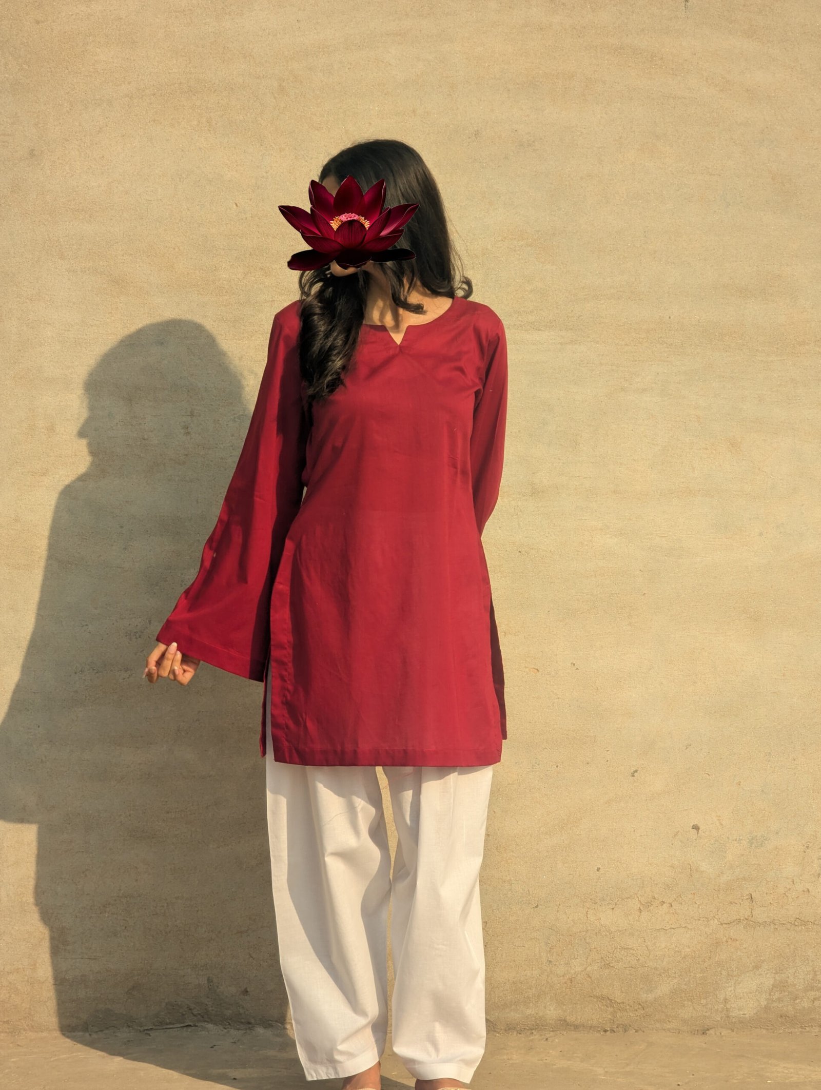 Maroon Plain Kurti - Image 3