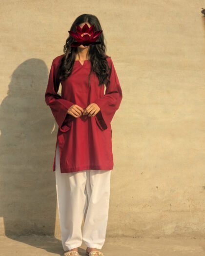Maroon Plain Kurti