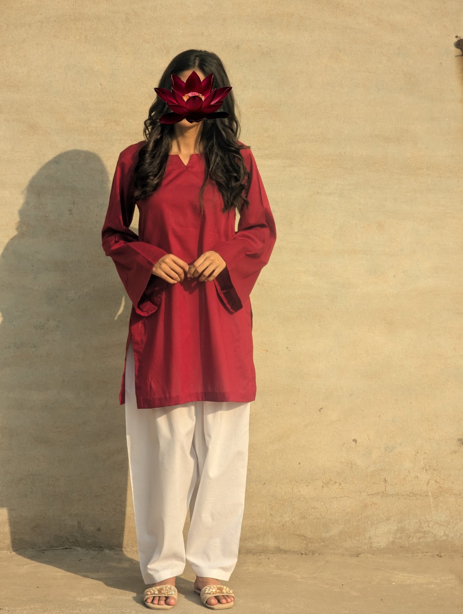 Maroon Plain Kurti