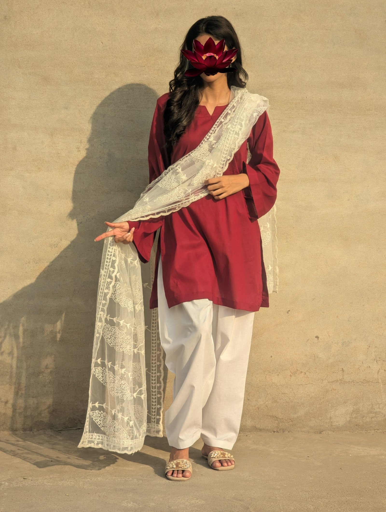 Maroon Plain Kurti - Image 2